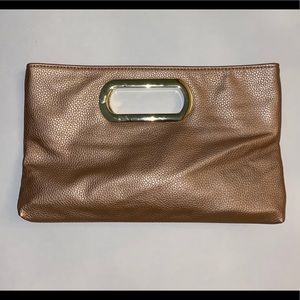 Metallic Rose Gold Clutch Purse